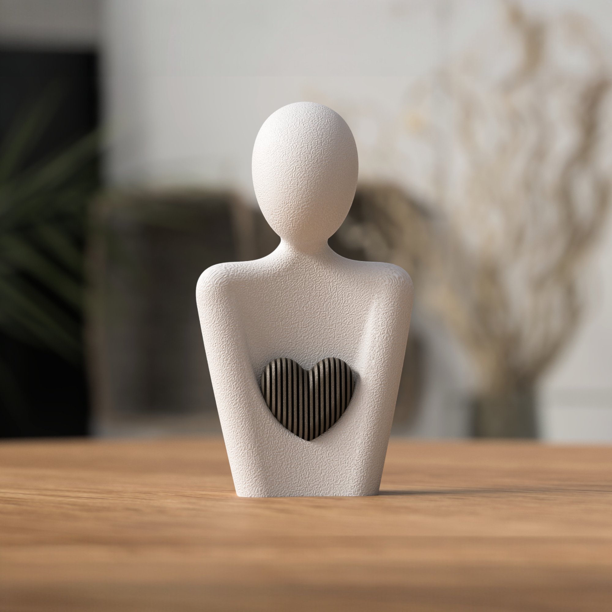 Muttertagsstatue · Herzfigur · 3D gedruckte Dekoskulptur